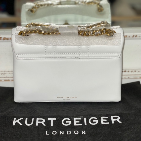 Kurt Geiger London Kensington White Union Jack Leather Crossbody Bag - Picture 3 of 9